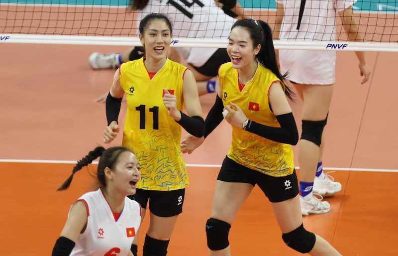 Tuyển bóng chuyền nữ Việt Nam chạm trán Philippines ở tứ kết FIVB Challenge Cup 2024. Ảnh: AVC