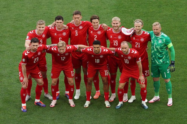 Đội hình xuất phát của Đan Mạch. Ảnh: UEFA