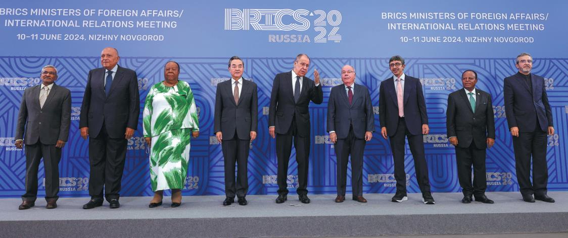 Đại diện các nước tham dự Hội nghị Ngoại trưởng BRICS tại Nizhny Novgorod, Nga, ngày 11.6.2024. Ảnh: Xinhua