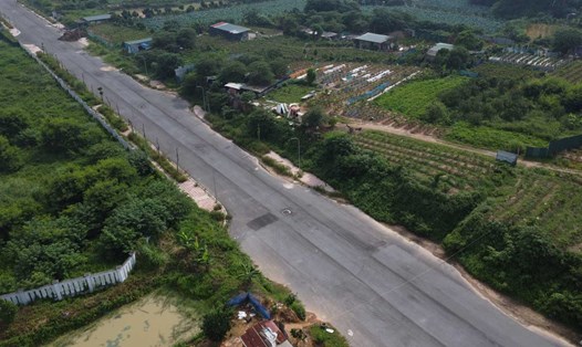 Dự án xây dựng tuyến đường nối Hoàng Tăng Bí - Phố Viên có chiều dài 1,3km. Ảnh: Vĩnh Hoàng