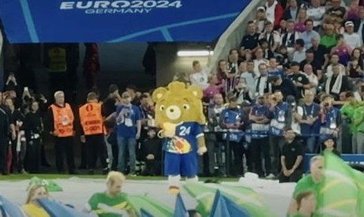 YouTuber người Đức hóa trang linh vật EURO để xâm nhập trái phép vào sân vận động. Ảnh: Daily Mail