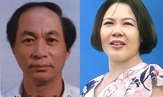 Bị can Nguyễn Đăng Thuyết và Nguyễn Thị Hòa đang bị truy nã. Ảnh: Bộ Công an