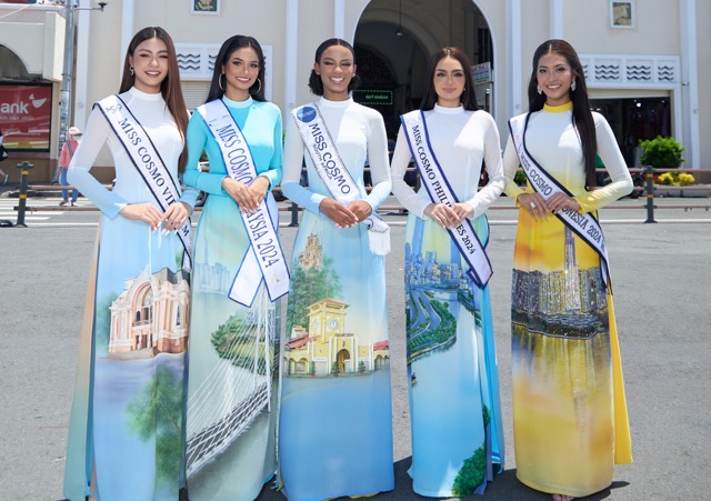 Các người đẹp quốc tế cùng hoa hậu Xuân Hạnh quảng bá du lịch TPHCM. Ảnh: BTC.