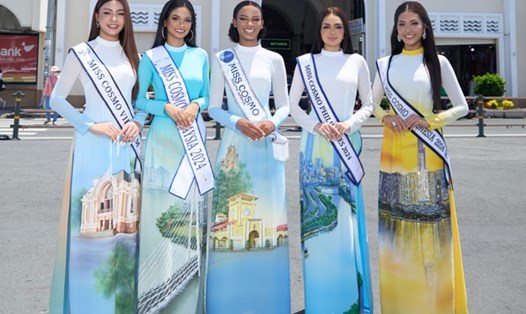 Các người đẹp quốc tế cùng hoa hậu Xuân Hạnh quảng bá du lịch TPHCM. Ảnh: BTC.