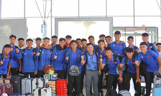 U16 Việt Nam lên đường dự giải U16 Đông Nam Á 2024. Ảnh: VFF