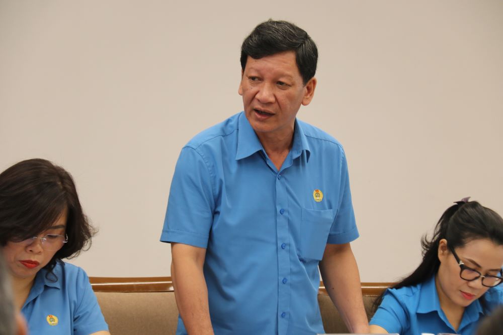 Các đại biểu góp ý vào nội dung hoạt động của Ủy ban Kiểm tra Công đoàn trong thơi gian tới. Ảnh: P.Linh