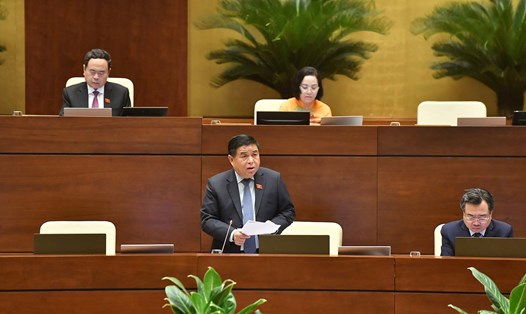 Bộ trưởng Bộ Kế hoạch và Đầu tư Nguyễn Chí Dũng phát biểu. Ảnh: Phạm Đông