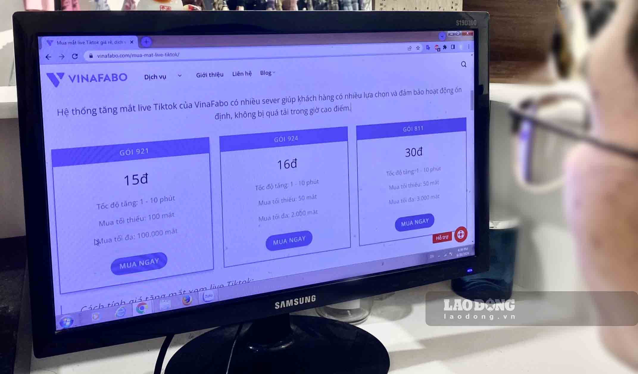 Một web về dịch vụ bán mắt xem ảo livestream TikTok. Ảnh: Thu Thủy