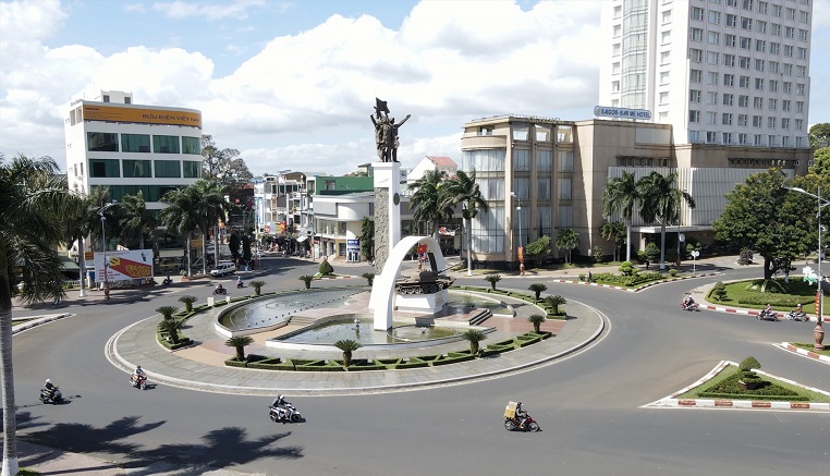 Một góc trung tâm TP.Buôn Ma Thuột, tỉnh Đắk Lắk - tương lai sẽ là trung tâm vùng Tây Nguyên theo kết luận 67 của Bộ Chính trị. Ảnh: Bảo Trung