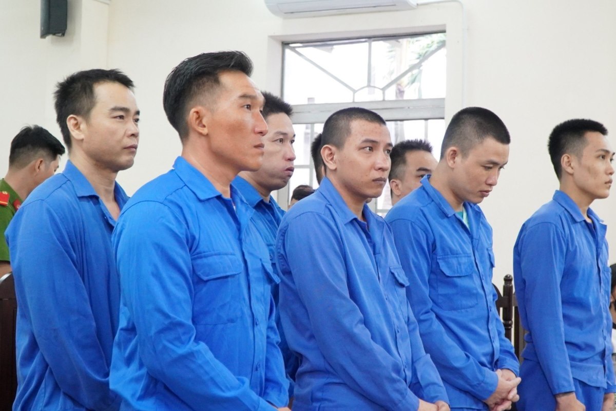 Các đối tượng tại phiên tòa xét xử. Ảnh: Thành An