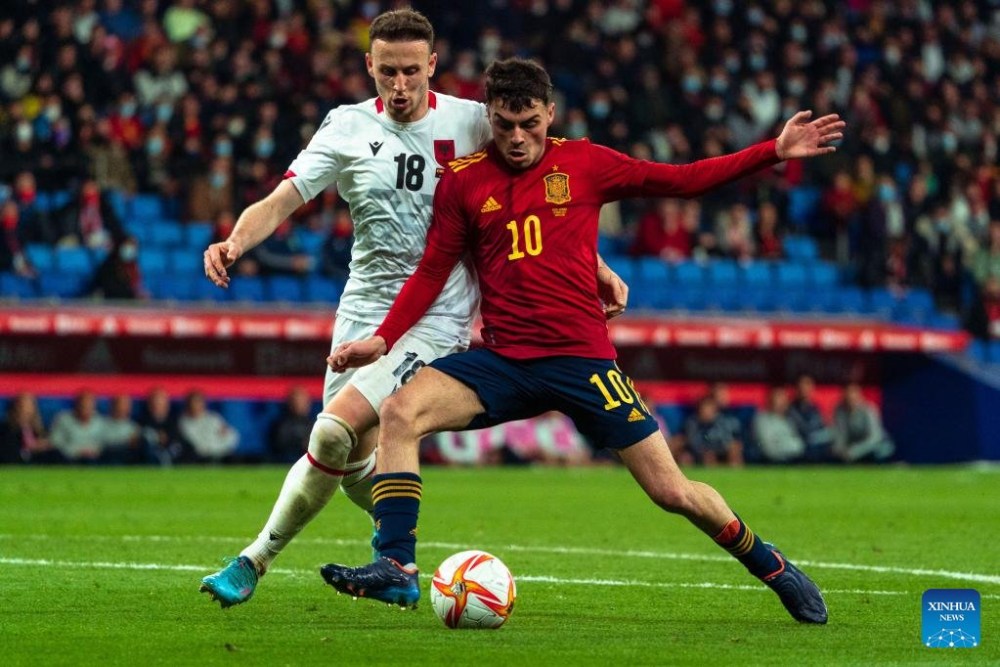 Tây Ban Nha thắng Albania ở trận giao hữu gần nhất vào tháng 3.2022. Ảnh: LĐBĐ Tây Ban Nha