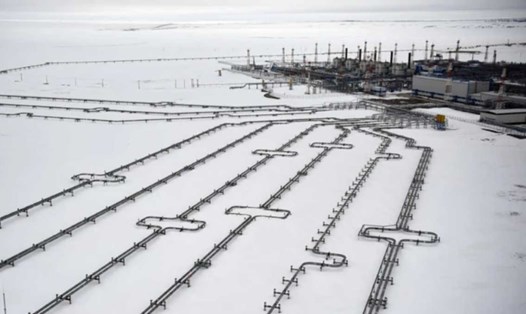 Hệ thống đường ống tại mỏ khí đốt Bovanenkovo của Nga trên bán đảo Yamal ở Bắc Cực. Ảnh: AFP/TTXVN