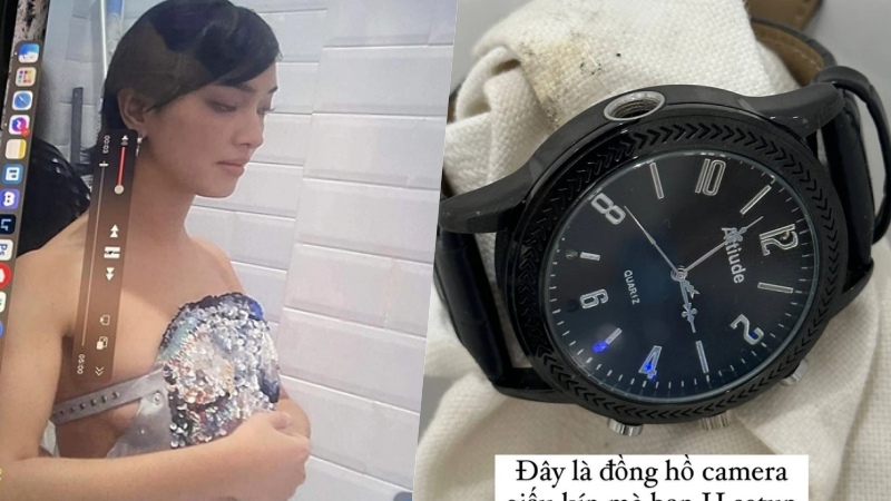 Hình ảnh Châu Bùi bị quay lén khi trích xuất vô cùng rõ. Ảnh: Cắt từ video.