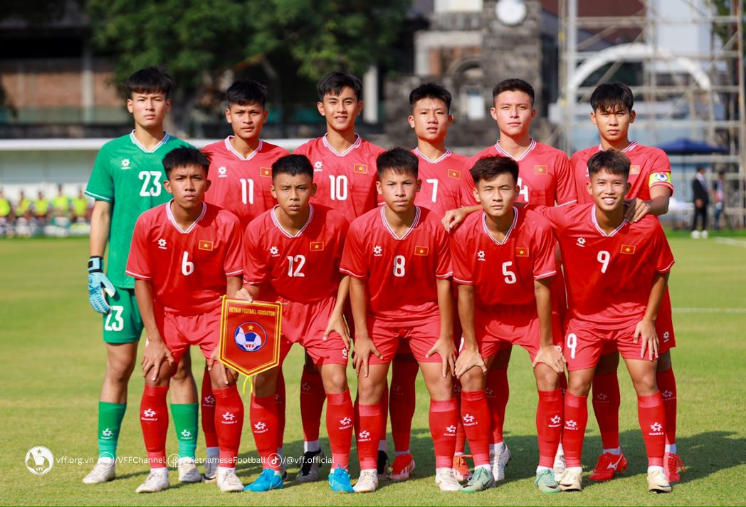 U16 Việt Nam bước vào trận thứ hai ở giải U16 Đông Nam Á. Ảnh: VFF