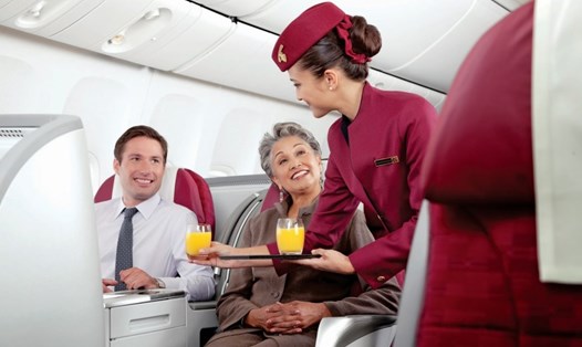 Qatar Airways được bình chọn là hãng hàng không có hạng thương gia tốt nhất thế giới và hãng hàng không hàng đầu ở Trung Đông. Ảnh: Qatar Airways