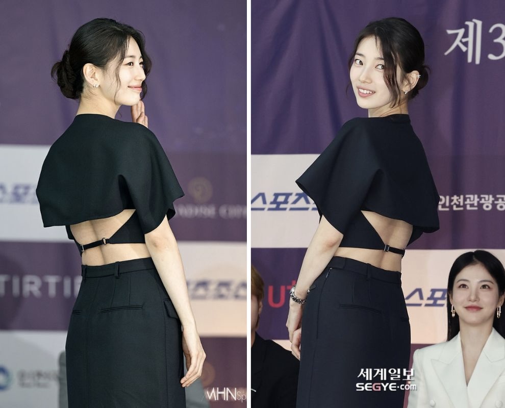 Thiết kế áo hở lưng độc đáo của Suzy. Ảnh: Naver