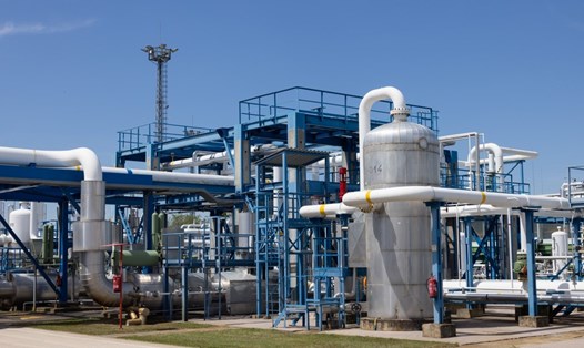 Cơ sở lưu trữ khí đốt do Hungary Gas Storage vận hành tại làng Zsana, Hungary. Ảnh: Xinhua