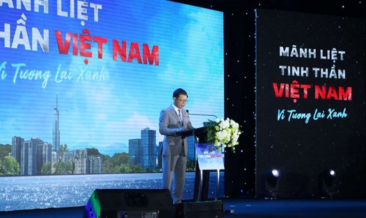 Ông Nguyễn Việt Quang - Phó Chủ tịch kiêm Tổng giám đốc Tập đoàn Vingroup phát biểu tại lễ phát động. Ảnh: Tuyết Lan 