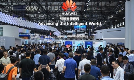 Gian hàng MWC Shanghai 2024 của Huawei đặt tại sảnh N1, Trung tâm Triển lãm Quốc tế Mới Thượng Hải (SNIEC). Ảnh: Huawei