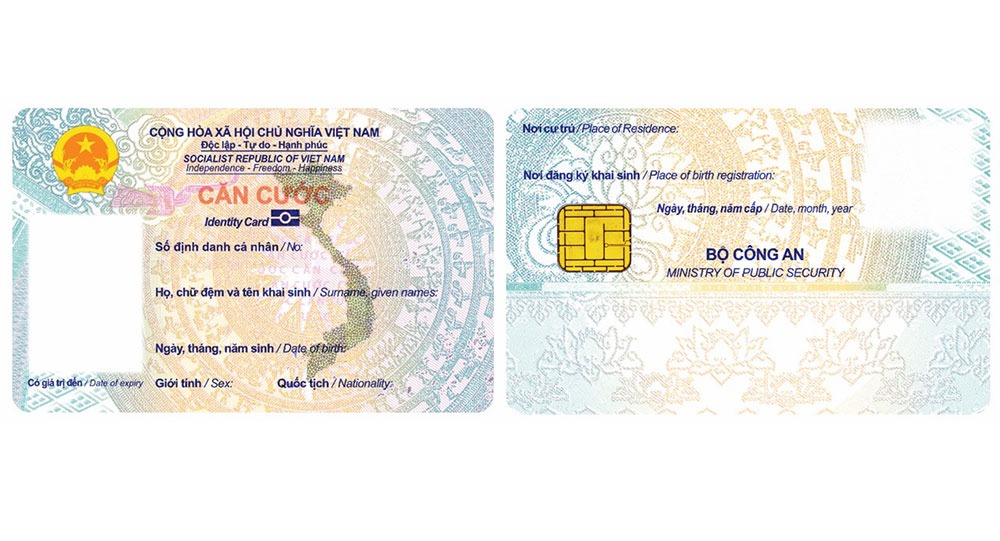 Mẫu thẻ căn cước mới. Ảnh minh họa: Bộ Công an