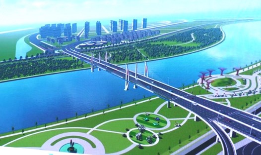 Dự án đường vành đai 2 đi qua quận Kiến An với diện tích 17,79ha. Ảnh: Phối cảnh dự án
