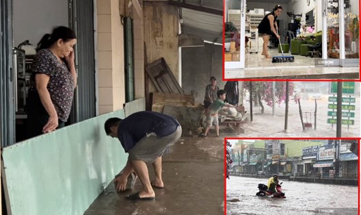 Tình trạng "hễ mưa là ngập" trên QL1 đoạn qua tỉnh Bình Định khiến cuộc sống của người dân khổ sở vì phiền toái. Ảnh: Hoài Luân