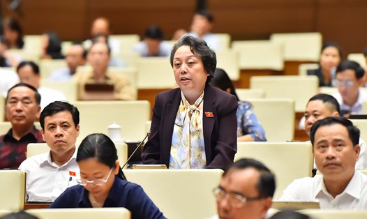 Đại biểu Quốc hội Phạm Khánh Phong Lan (Đoàn TPHCM) nói, chúng ta quản lý nhà thuốc truyền thống còn chưa nổi mà giờ lại tính tới bán thuốc online. Ảnh: Phạm Đông