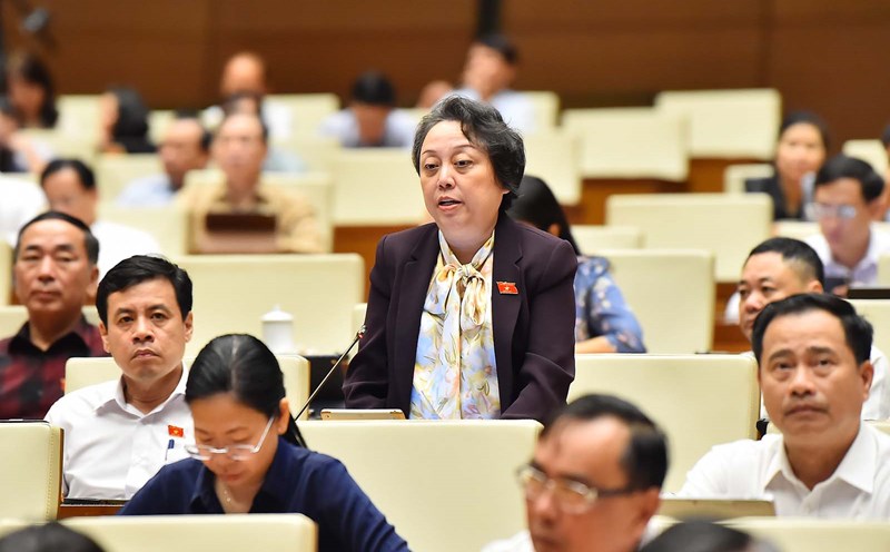 Đại biểu Quốc hội Phạm Khánh Phong Lan (Đoàn TPHCM) nói, chúng ta quản lý nhà thuốc truyền thống còn chưa nổi mà giờ lại tính tới bán thuốc online. Ảnh: Phạm Đông