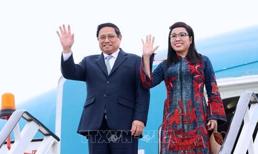 Thủ tướng Chính phủ Phạm Minh Chính và Phu nhân. Ảnh: TTXVN