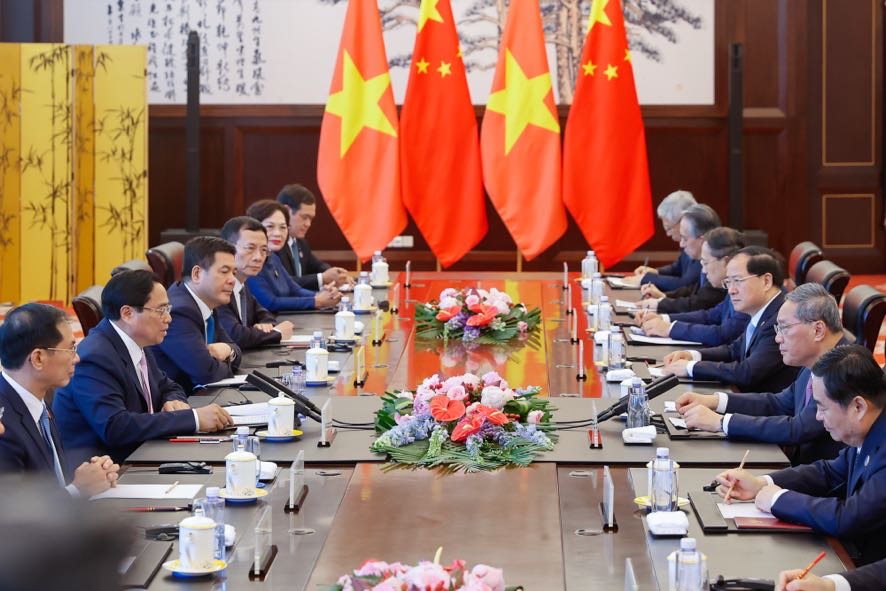 Thủ tướng Chính phủ Phạm Minh Chính hội đàm với Thủ tướng Trung Quốc Lý Cường, ngày 24.6.2024. Ảnh: TTXVN