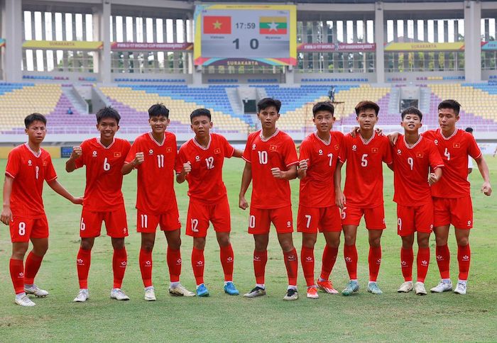 U16 Việt Nam gặp U16 Thái Lan tại bán kết U16 Đông Nam Á. Ảnh: VFF
