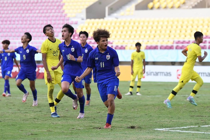 U16 Thái Lan giành vé vào bán kết U16 Đông Nam Á với tư cách đội nhì bảng có thành tích tốt nhất. Ảnh: FAT