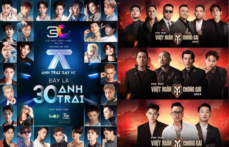 "Anh trai say hi" và "Anh trai vượt ngàn chông gai" có cùng lịch phát sóng. Ảnh: Nhà sản xuất