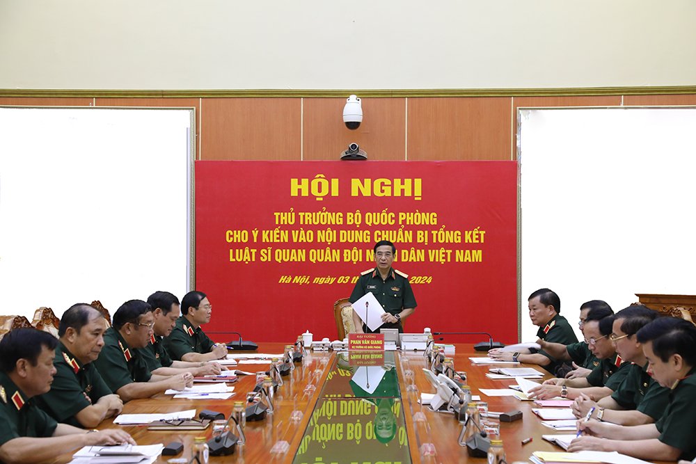 Đại tướng Phan Văn Giang chủ trì Hội nghị. Ảnh: Nguyên Hải