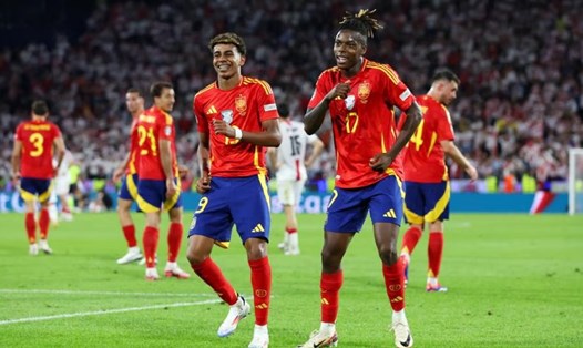 Tuyển Tây Ban Nha thăng hoa với chiến thắng 4-1 trước Georgia. Ảnh: UEFA