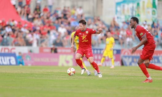 Hồng Lĩnh Hà Tĩnh phải đá play-off trụ hạng với đội hạng Nhất PVF - CAND. Ảnh: Thanh Hóa FC