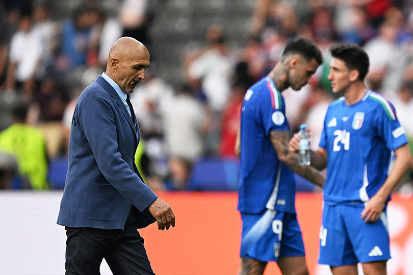 Đội tuyển Italy chỉ có duy nhất 1 cú sút trúng đích trong trận thua 0-2 trước Thụy Sĩ tại vòng 1/8 EURO 2024. Ảnh: AFP