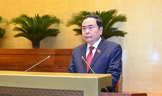 Chủ tịch Quốc hội Trần Thanh Mẫn phát biểu. Ảnh: Duy Linh
