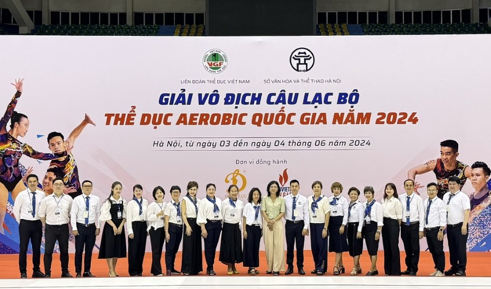 Giải vô địch các CLB quốc gia môn thể dục Aerobic diễn ra tại Hà Nội. Ảnh: BTC