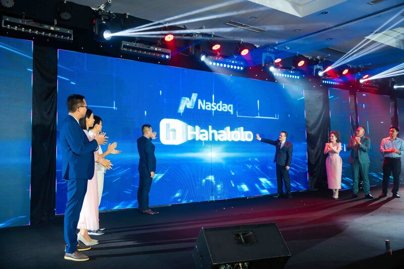 Sự kiện Hahalolo công bố mã OTC và mục tiêu IPO trên sàn Nasdaq 2025. Ảnh: DNCC
