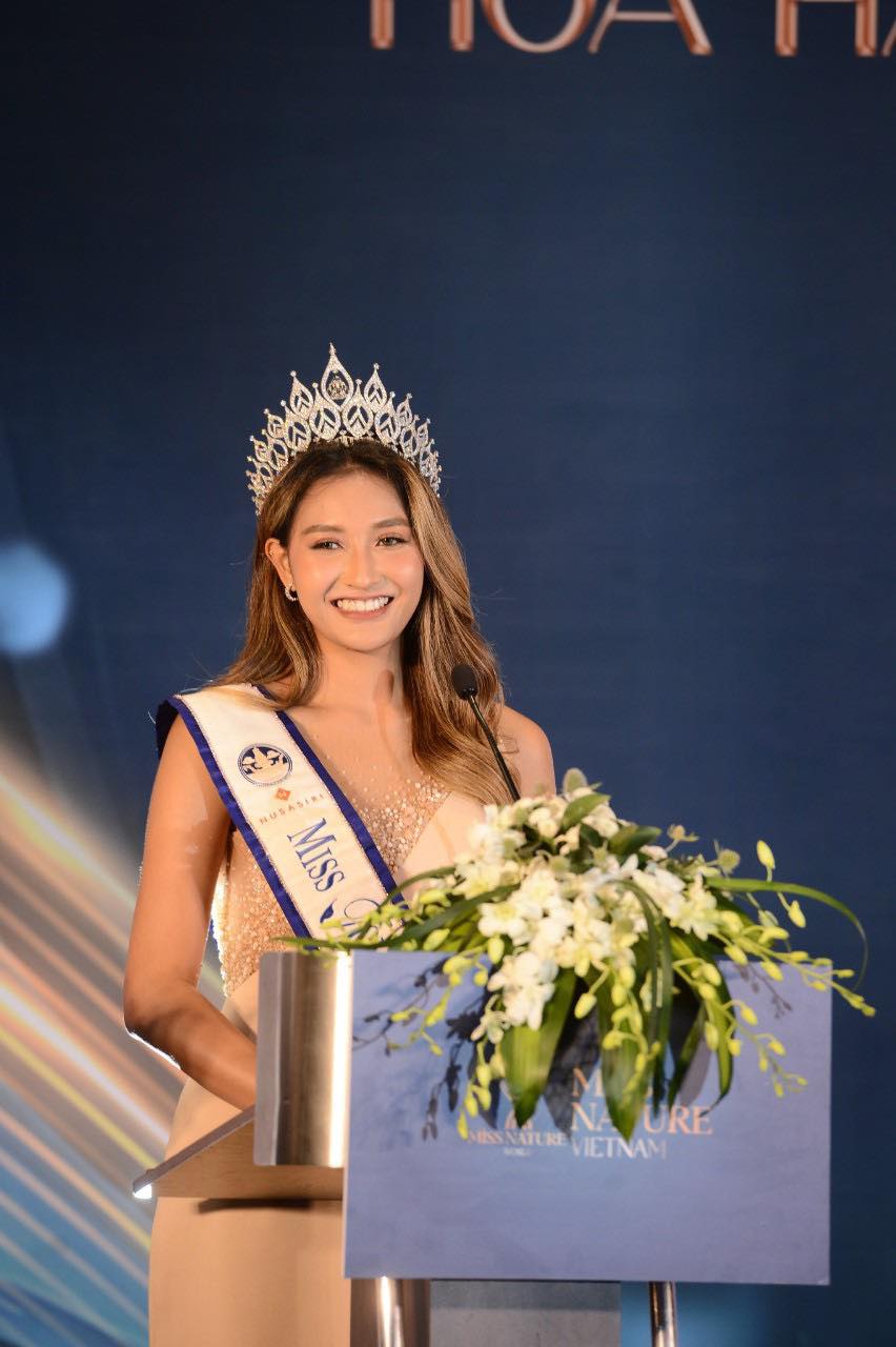 Người đẹp Thái Lan gây chú ý với nhan sắc rạng rỡ khi tham dự lễ công bố khởi động cuộc thi “Hoa hậu thiên nhiên Việt Nam” vào năm 2023. Ảnh: BTC