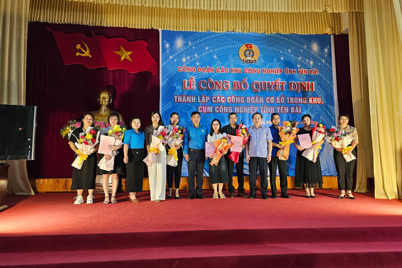 Nhiều công đoàn cơ sở trong các khu, cụm công nghiệp được vận động thành lập tại Yên Bái. Ảnh: Đơn vị cung cấp