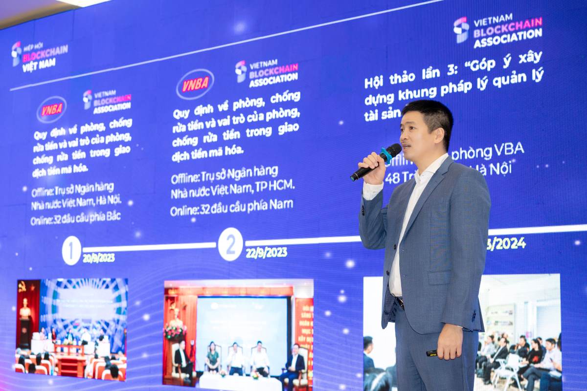 Đến nay, Hiệp hội Blockchain Việt Nam đã tổ chức 5 hội thảo góp ý Khung pháp lý tài sản ảo. Ảnh: Hải Yến