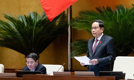  Chủ tịch Quốc hội Trần Thanh Mẫn phát biểu kết thúc phiên chất vấn đối với nhóm vấn đề thuộc lĩnh vực văn hóa, thể thao và du lịch. Ảnh: Quốc hội