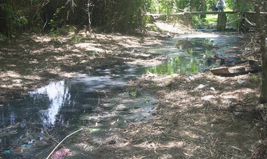 Kênh nước ô nhiễm tại khu vực Tổ 2 phường Hòa Quý. Ảnh: Văn Trực