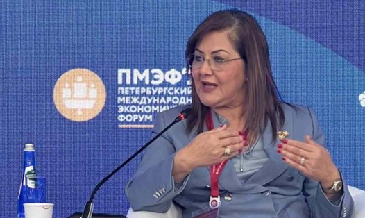 Bộ trưởng Bộ Kế hoạch và Phát triển Kinh tế Ai Cập Hala El-Said. Ảnh chụp màn hình