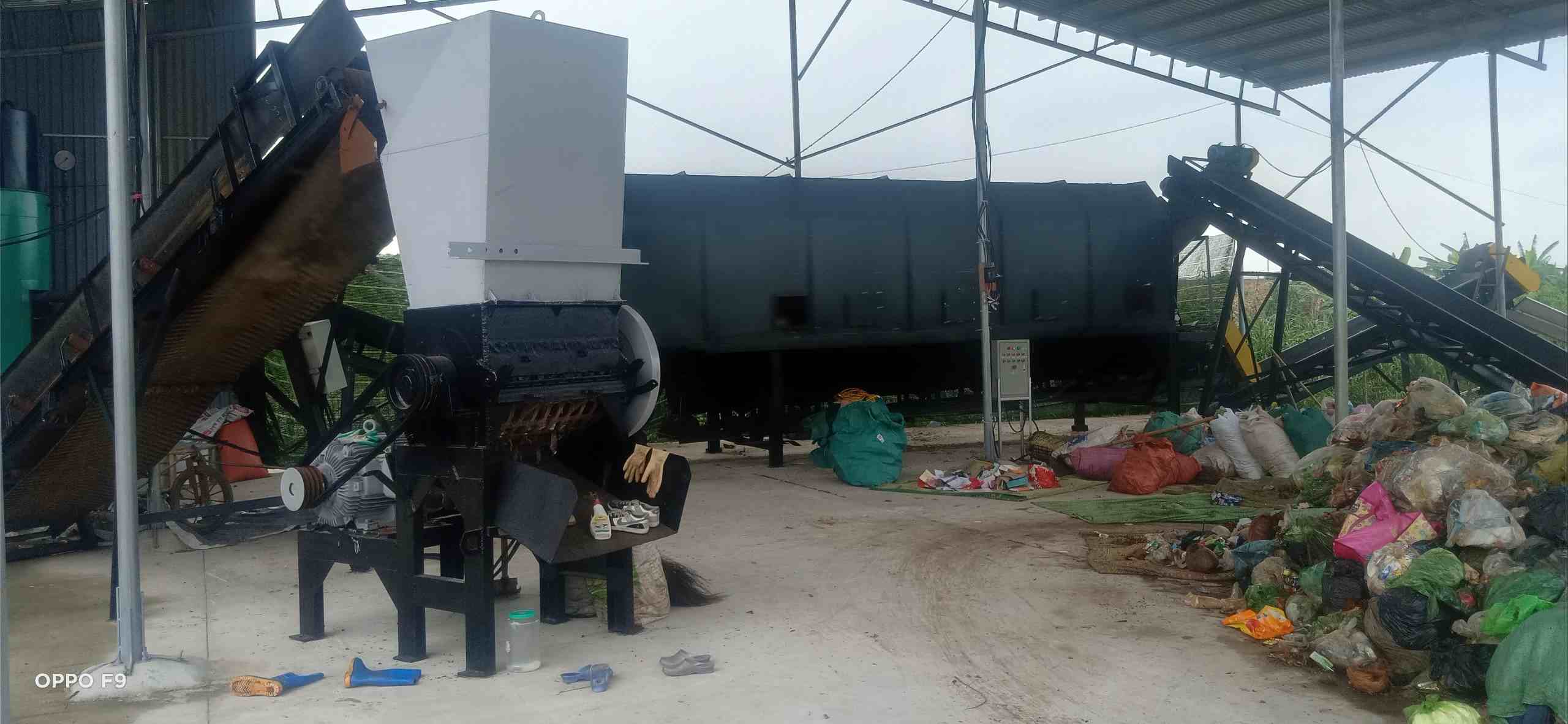 Dây chuyền xử lý rác của Công ty Thành Vinh chưa được khắc phục. Ảnh: Cổng TTĐT huyện Tiên Lãng