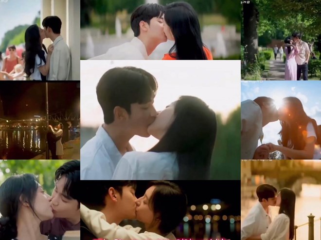 Kim Soo Hyun và Kim Ji Won có nhiều cảnh hôn nhau gây sốt. Ảnh: Chụp màn hình.