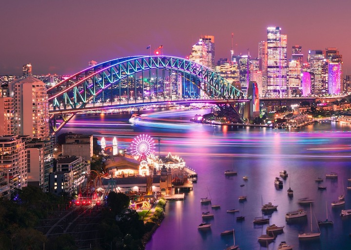 Con đường ánh sáng lung linh trong lễ hội ánh sáng ở Sydney. Ảnh: Vivid Sydney