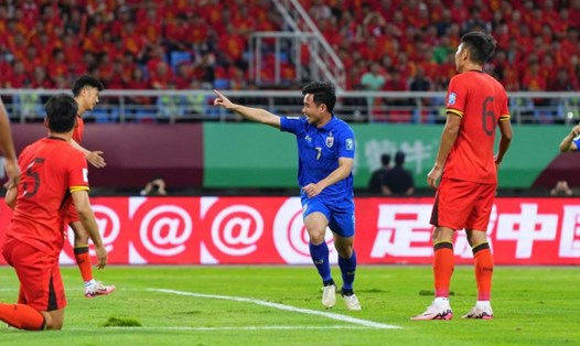 Tuyển Thái Lan vẫn còn cơ hội vượt qua vòng loại 2 World Cup 2026 dù vừa đánh rơi chiến thắng trước tuyển Trung Quốc. Ảnh: Bangkok Post